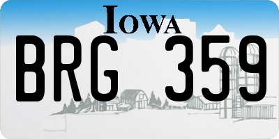 IA license plate BRG359