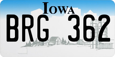 IA license plate BRG362