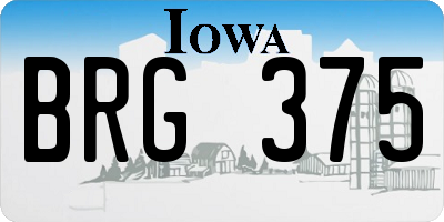 IA license plate BRG375