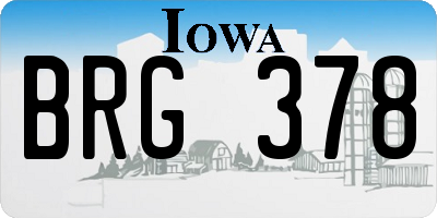 IA license plate BRG378