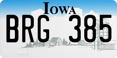IA license plate BRG385