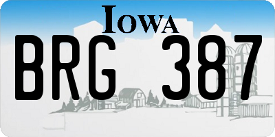 IA license plate BRG387