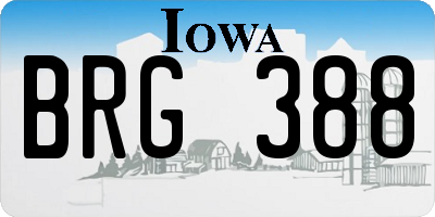 IA license plate BRG388