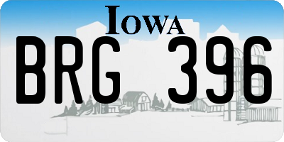 IA license plate BRG396