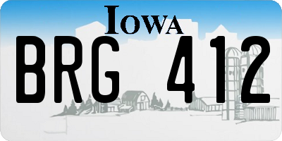 IA license plate BRG412