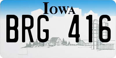 IA license plate BRG416