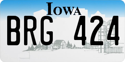 IA license plate BRG424