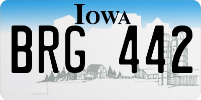 IA license plate BRG442
