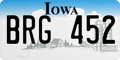 IA license plate BRG452