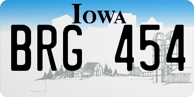 IA license plate BRG454