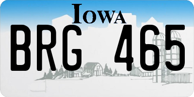 IA license plate BRG465