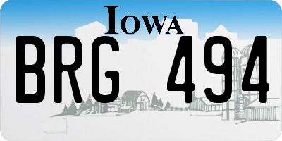 IA license plate BRG494