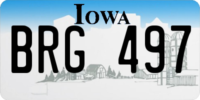IA license plate BRG497