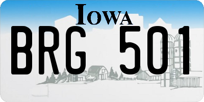 IA license plate BRG501