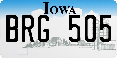 IA license plate BRG505