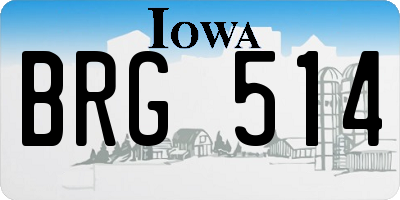 IA license plate BRG514