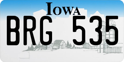 IA license plate BRG535