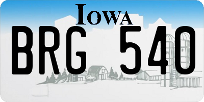 IA license plate BRG540