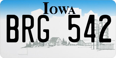 IA license plate BRG542