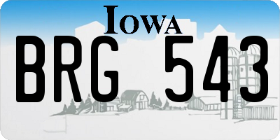 IA license plate BRG543