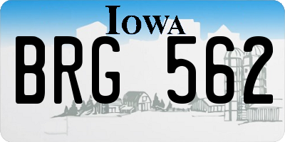 IA license plate BRG562
