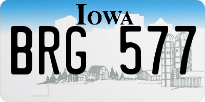 IA license plate BRG577