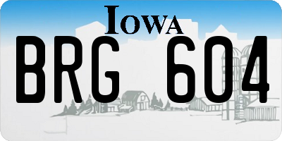 IA license plate BRG604