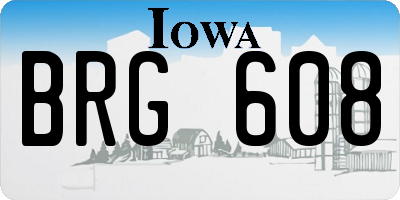 IA license plate BRG608