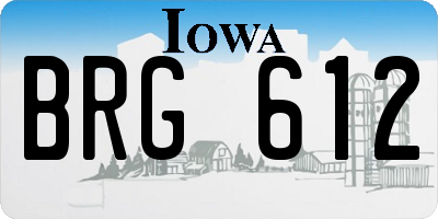 IA license plate BRG612