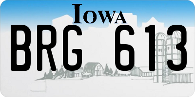 IA license plate BRG613