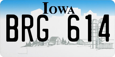 IA license plate BRG614