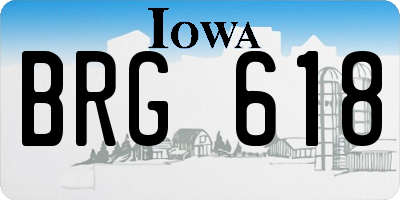 IA license plate BRG618