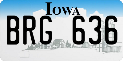 IA license plate BRG636
