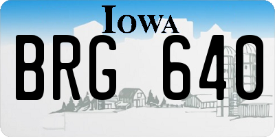 IA license plate BRG640