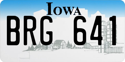 IA license plate BRG641