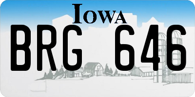 IA license plate BRG646