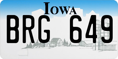 IA license plate BRG649