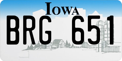 IA license plate BRG651