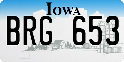IA license plate BRG653