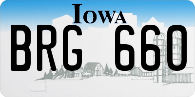 IA license plate BRG660