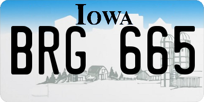 IA license plate BRG665