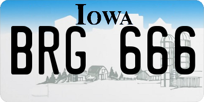 IA license plate BRG666