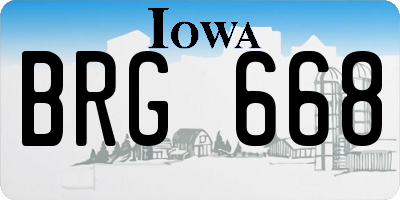IA license plate BRG668