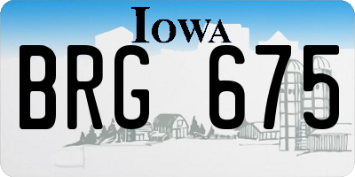 IA license plate BRG675
