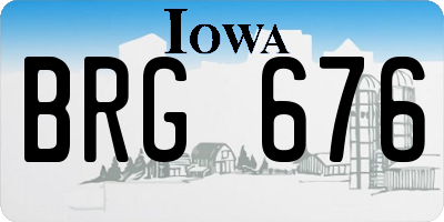 IA license plate BRG676