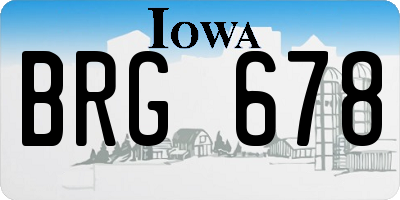 IA license plate BRG678