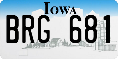 IA license plate BRG681