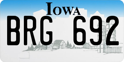 IA license plate BRG692