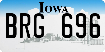 IA license plate BRG696