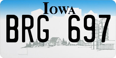 IA license plate BRG697